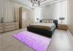 Patterned Purple Rug in a Bedroom, pat2703pur