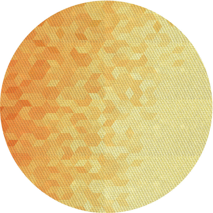 Square Patterned Chrome Gold Yellow Rug, pat2703yw