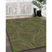 Machine Washable Transitional Olive Green Rug in a Family Room, wshpat2704grn