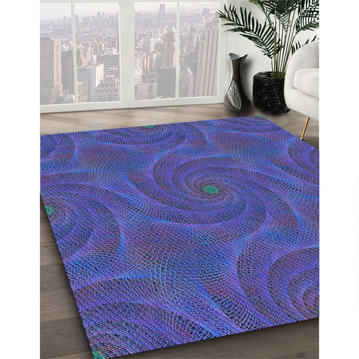 Machine Washable Transitional Amethyst Purple Rug in a Family Room, wshpat2704lblu