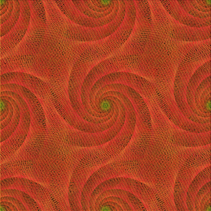 Round Patterned Orange Red Orange Rug, pat2704yw