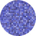 Square Patterned Blue Rug, pat2705blu