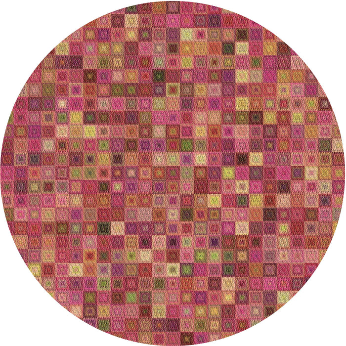 Square Patterned Crimson Red Rug, pat2705brn