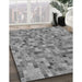 Machine Washable Transitional Gray Rug in a Family Room, wshpat2705gry