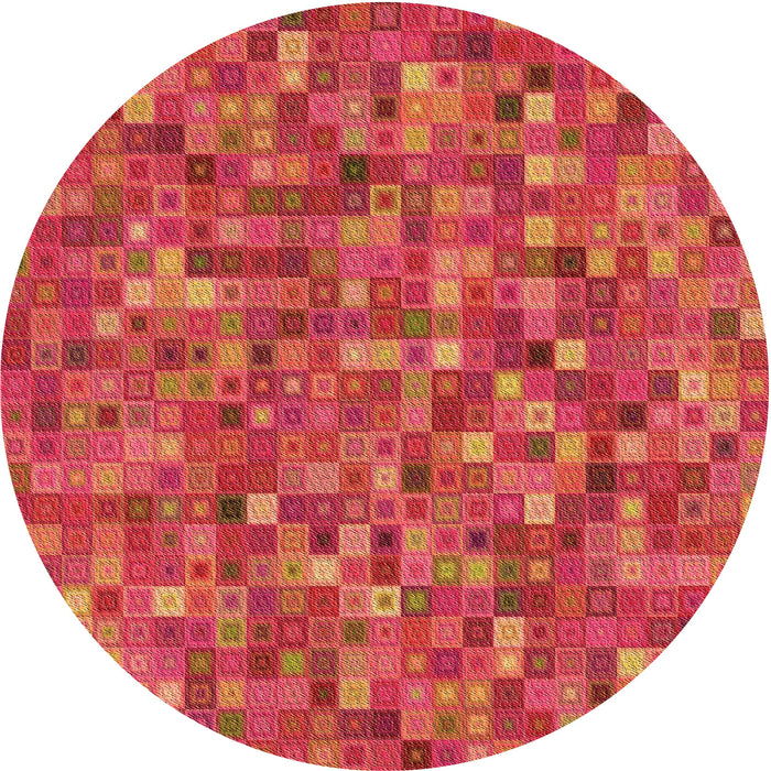 Square Patterned Bright Orange Rug, pat2705org