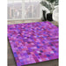 Patterned Crimson Purple Rug in Family Room, pat2705pur