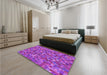 Patterned Crimson Purple Rug in a Bedroom, pat2705pur