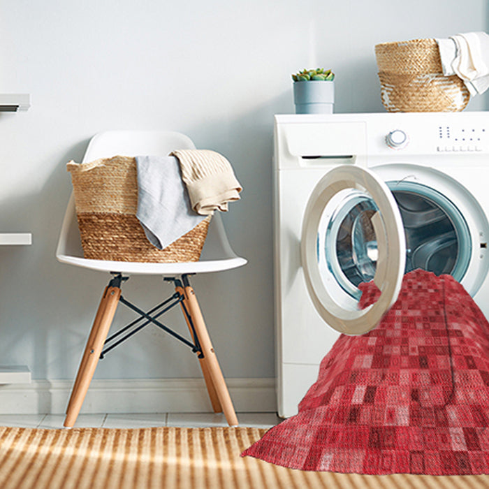 Machine Washable Transitional Red Rug in a Washing Machine, wshpat2705rd