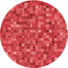 Square Patterned Red Rug, pat2705rd