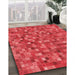 Machine Washable Transitional Red Rug in a Family Room, wshpat2705rd