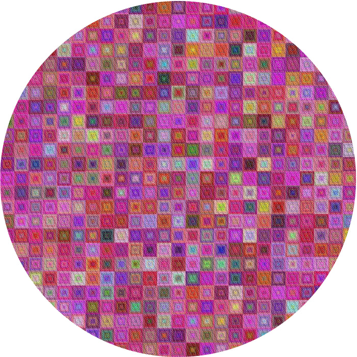 Sideview of Patterned Violet Red Pink Modern Rug, pat2705