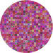 Sideview of Patterned Violet Red Pink Modern Rug, pat2705