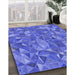 Machine Washable Transitional Sky Blue Rug in a Family Room, wshpat2706blu