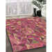 Machine Washable Transitional Crimson Red Rug in a Family Room, wshpat2706brn