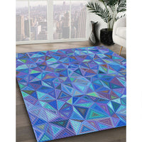 Patterned Blue Rug, pat2706lblu