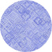 Square Patterned Light Slate Blue Rug, pat2707blu