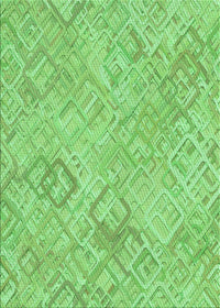 Machine Washable Transitional Green Rug, wshpat2707grn