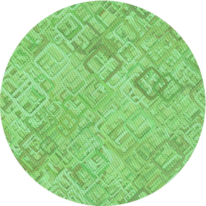 Square Patterned Green Rug, pat2707grn