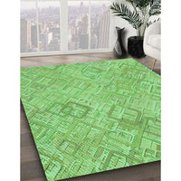 Patterned Green Rug, pat2707grn