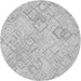 Square Patterned Gunmetal Gray Rug, pat2707gry