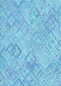 Machine Washable Transitional Blue Rug, wshpat2707lblu