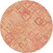 Square Patterned Bright Orange Rug, pat2707org