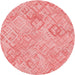 Square Patterned Pastel Pink Rug, pat2707rd