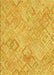 Patterned Bright Gold Yellow Rug, pat2707yw