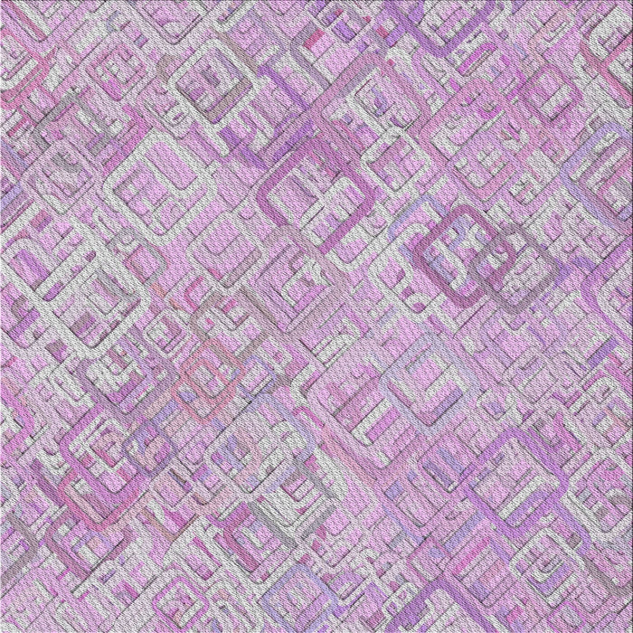 Square Patterned Pink Novelty Rug, pat2707
