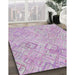 Machine Washable Transitional Periwinkle Pink Rug in a Family Room, wshpat2707