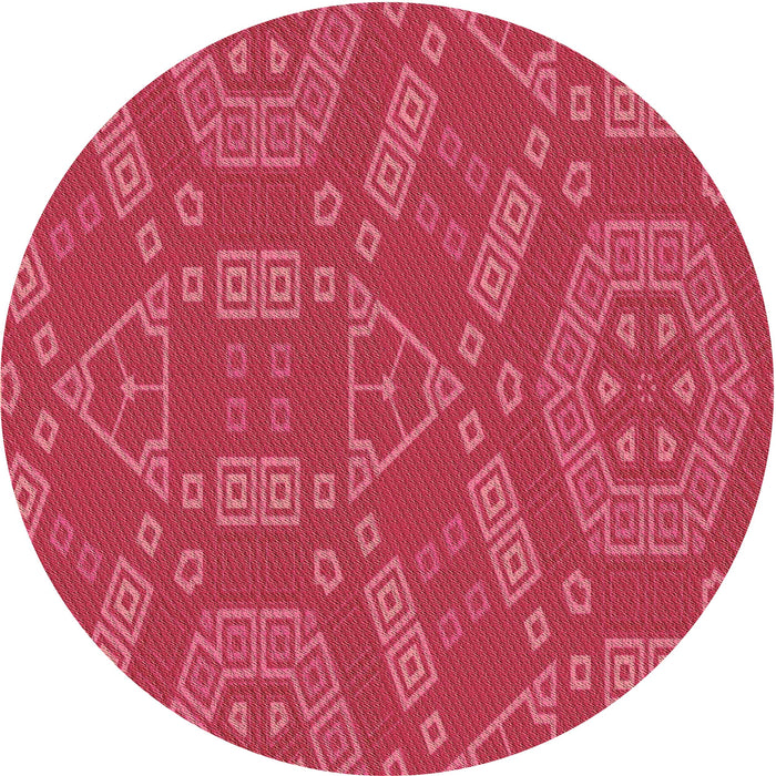Square Patterned Pink Rug, pat2708brn