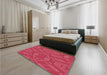 Patterned Pink Rug in a Bedroom, pat2708brn