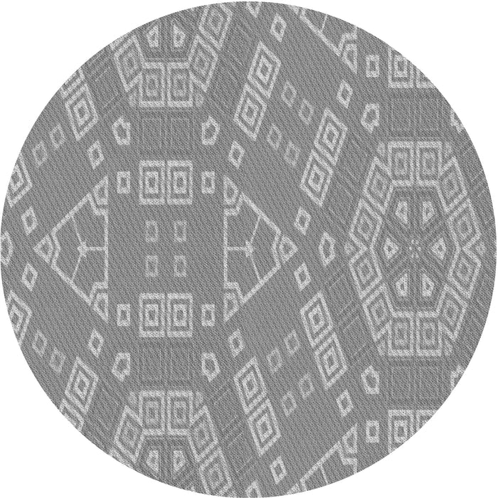 Square Patterned Cloud Gray Rug, pat2708gry