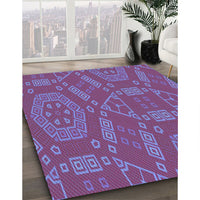 Patterned Medium Purple Rug, pat2708lblu