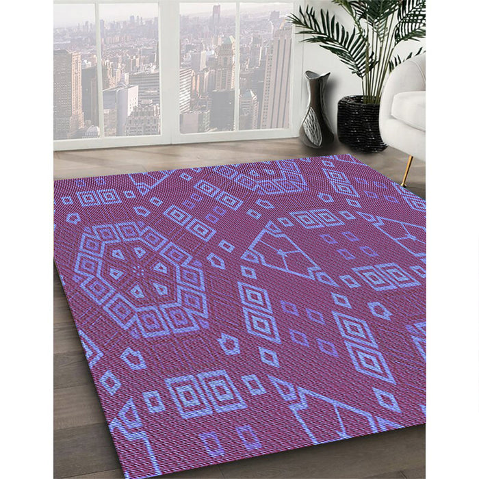 Machine Washable Transitional Medium Purple Rug in a Family Room, wshpat2708lblu