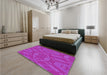 Patterned Fuchsia Magenta Purple Rug in a Bedroom, pat2708pur