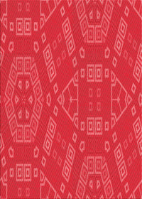 Machine Washable Transitional Red Rug, wshpat2708rd