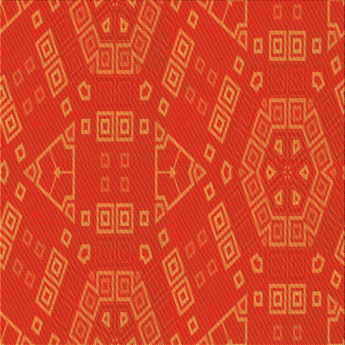 Round Patterned Orange Red Orange Rug, pat2708yw