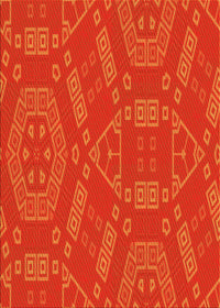 Machine Washable Transitional Orange Red Orange Rug, wshpat2708yw