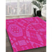 Machine Washable Transitional Deep Pink Rug in a Family Room, wshpat2708
