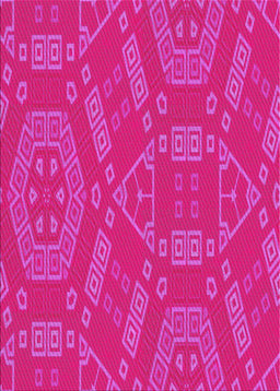 Machine Washable Transitional Deep Pink Rug, wshpat2708