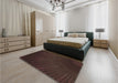 Patterned Chocolate Brown Rug in a Bedroom, pat2709brn