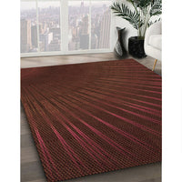 Patterned Tomato Red Rug, pat2709org