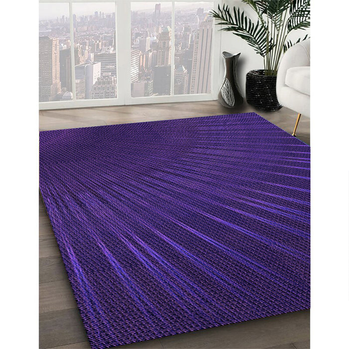 Patterned Amethyst Purple Rug in Family Room, pat2709pur