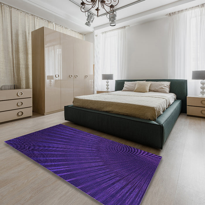 Patterned Amethyst Purple Rug in a Bedroom, pat2709pur