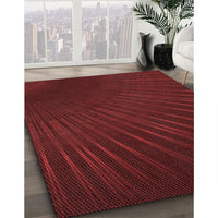 Patterned Maroon Red Rug, pat2709rd