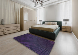 Patterned Purple Novelty Rug in a Bedroom, pat2709