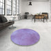 Round Patterned Medium Purple Rug in a Office, pat271blu