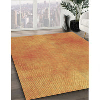 Patterned Orange Red Orange Rug, pat271brn