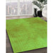 Machine Washable Transitional Green Rug in a Family Room, wshpat271grn